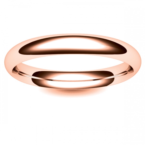 Court Light -  3mm (TCSL3-R) Rose Gold Wedding Ring Ladies